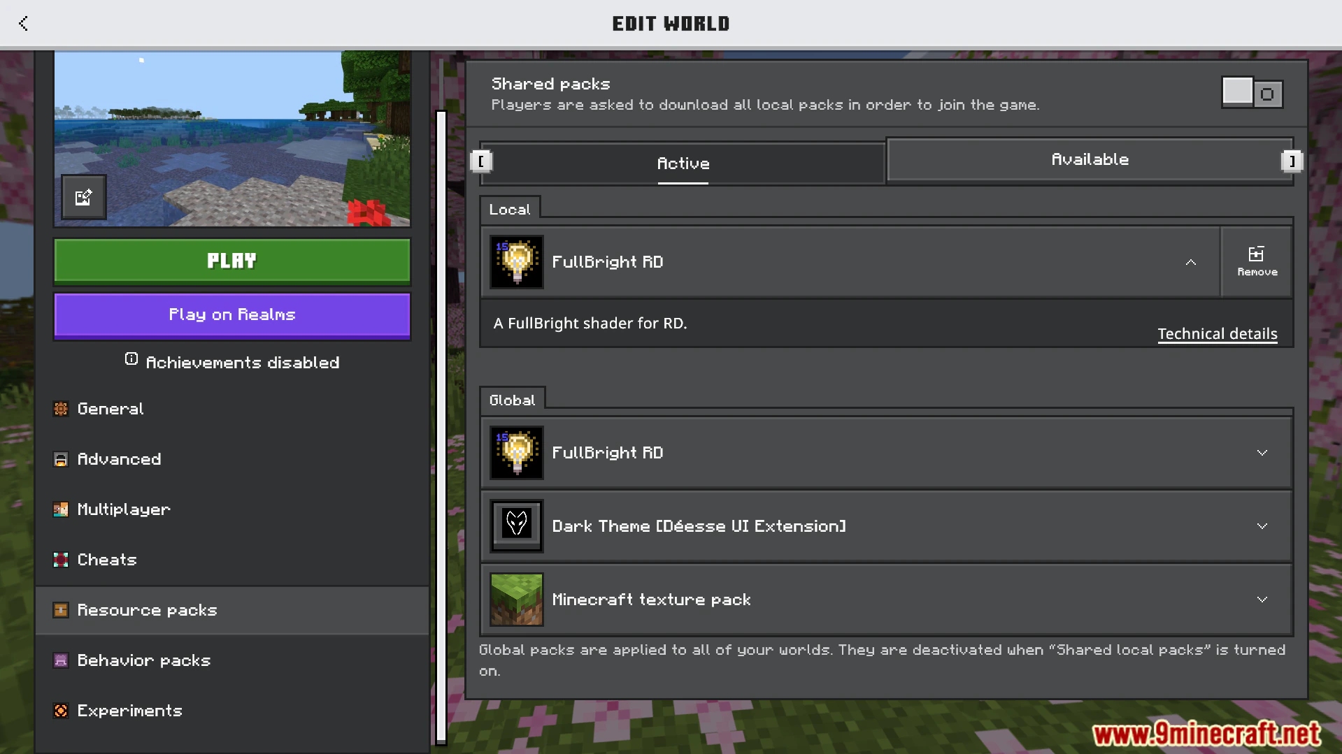 FullBright RD Texture Pack (26.x) – Permanent Night Vision Without Torches — screenshot 1