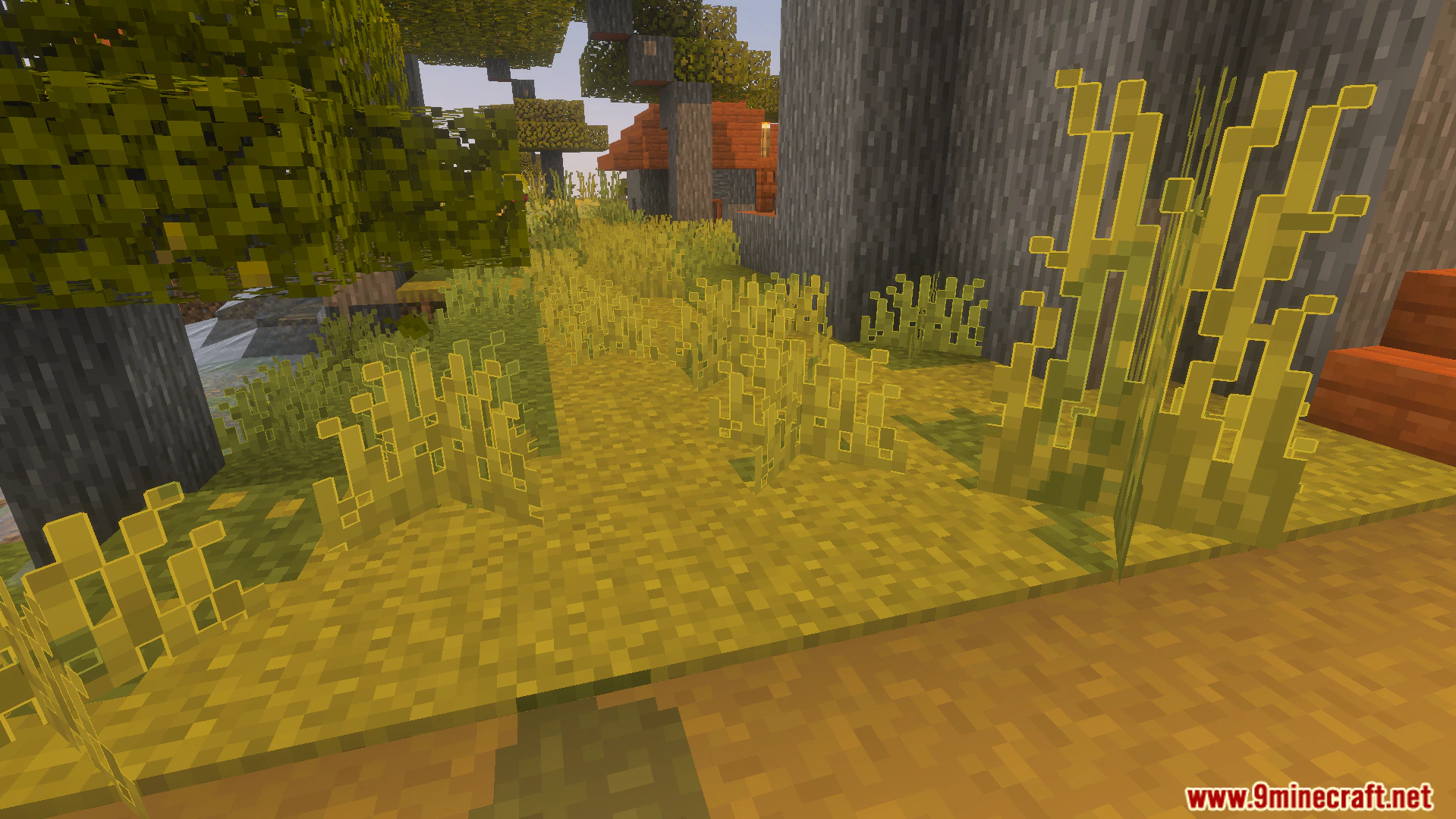 Outlined Grass Texture Pack (26.x, 1.21) – Clean White Outlines For Plants And Planks — screenshot 1