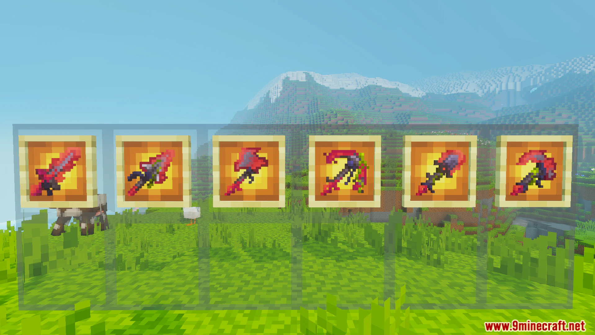 Cviko Fire Sea Tools Texture Pack (26.x, 1.21) – Wield Colorful Custom Weapons And Spears — screenshot 5