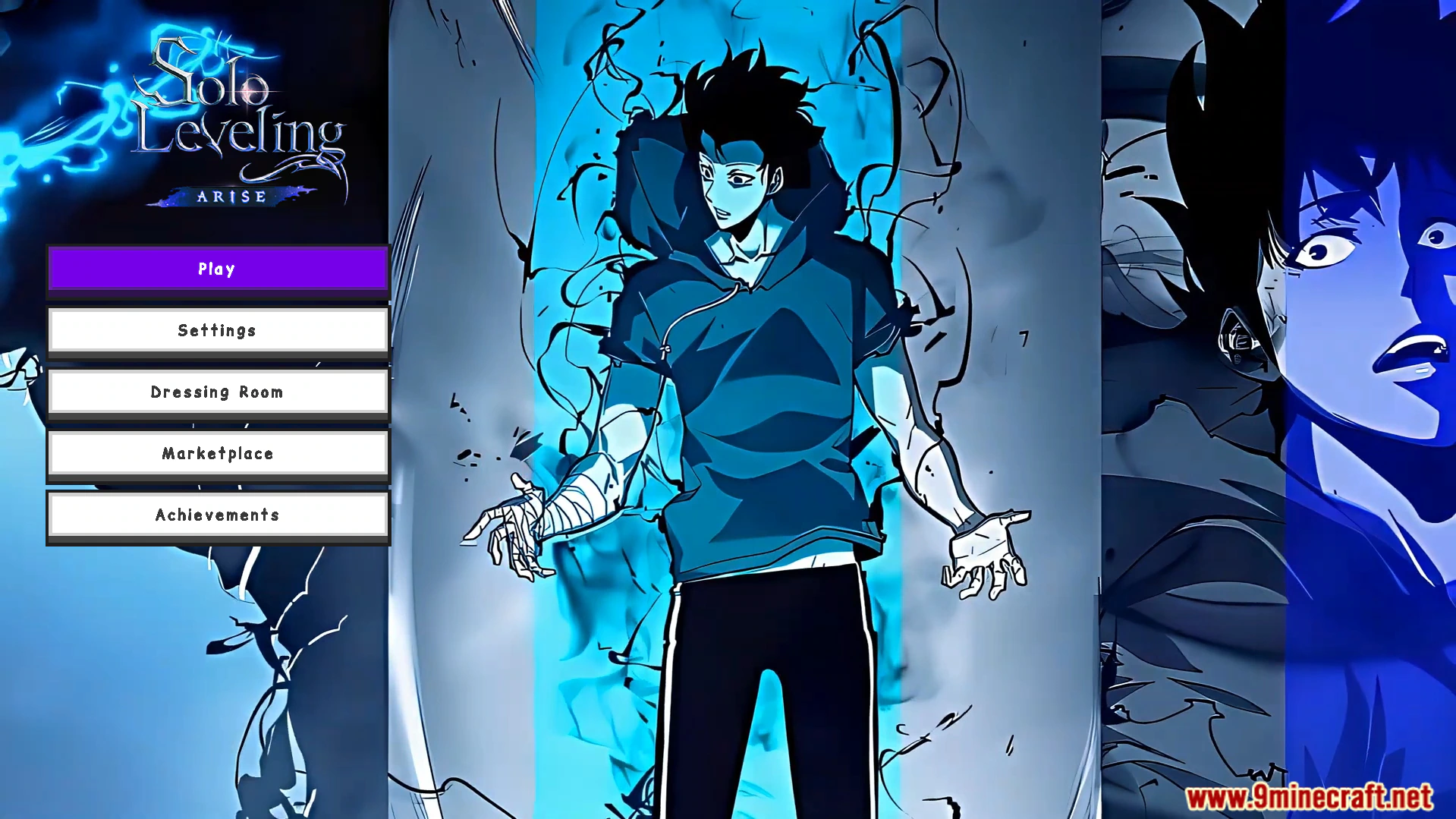 Solo Levelling Animated UI Texture Pack (26.x, 1.21) – Purple Anime Menu Interface — screenshot 1