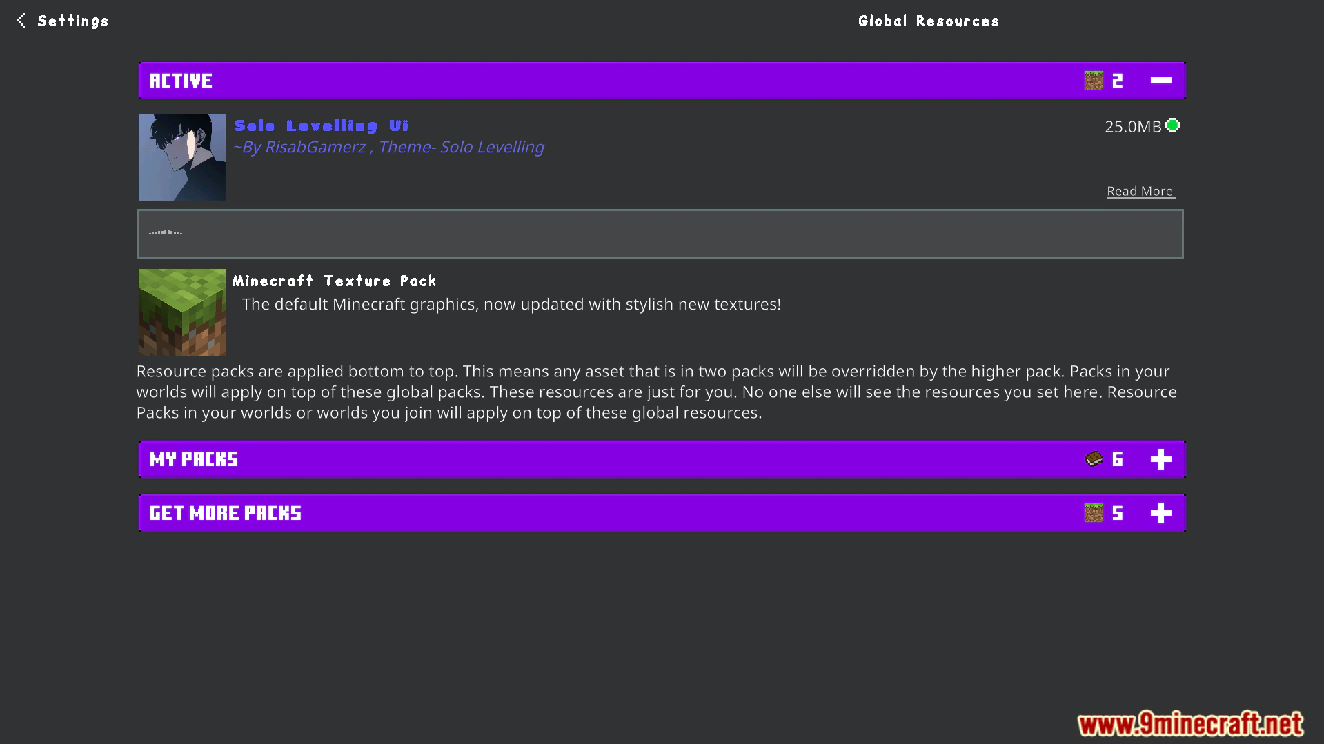 Solo Levelling Animated UI Texture Pack (26.x, 1.21) – Purple Anime Menu Interface — screenshot 8