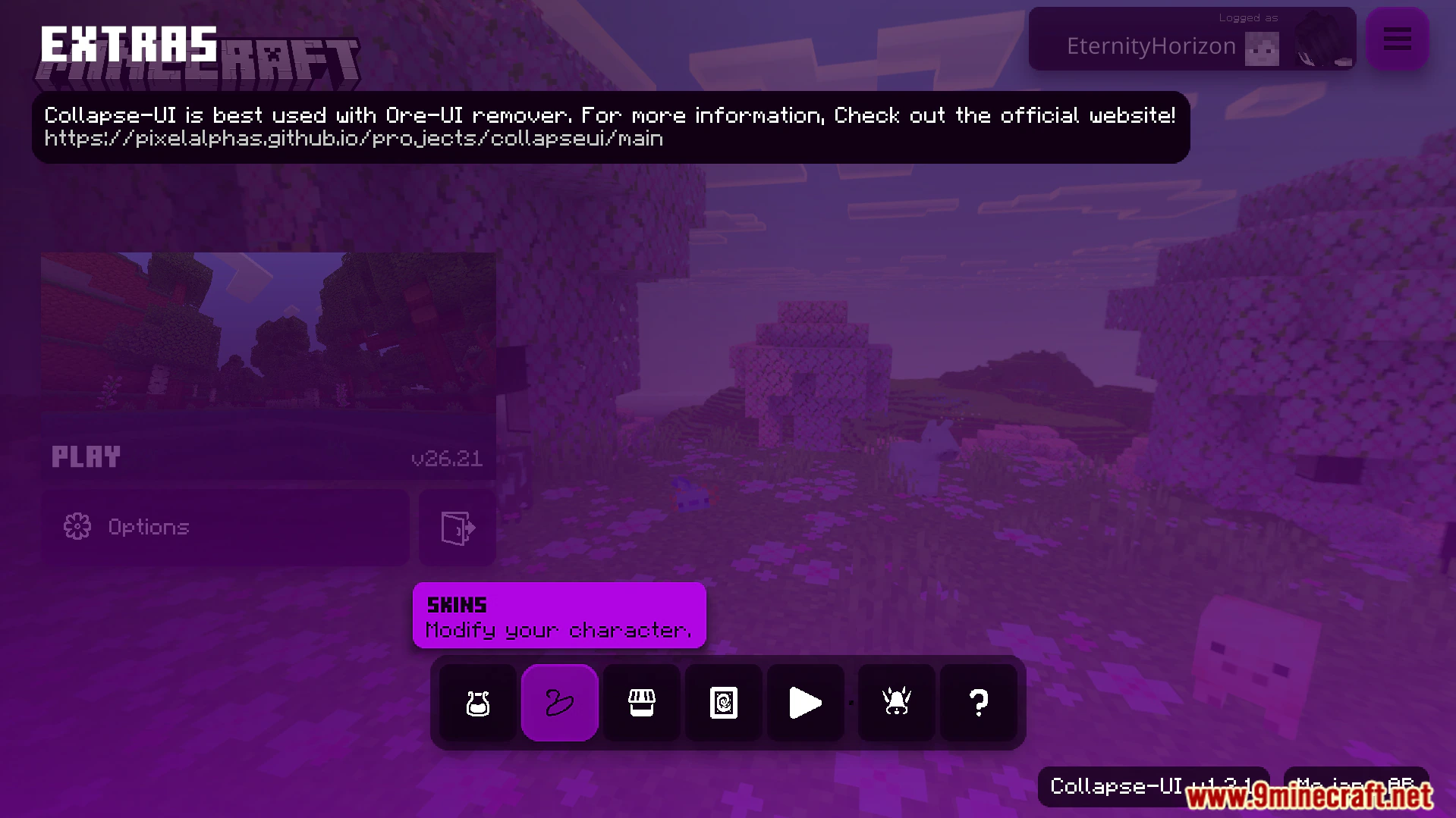 Collapse UI Texture Pack (26.x, 1.21) – Custom Console Style Menus For Bedrock — screenshot 2