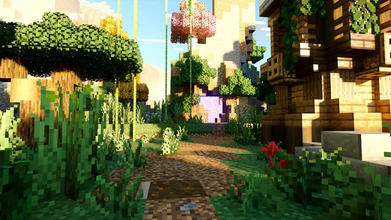 Overgrown (26.x, 1.21) – A Nature Overhaul Texture Pack – MCPE/Bedrock — screenshot 1