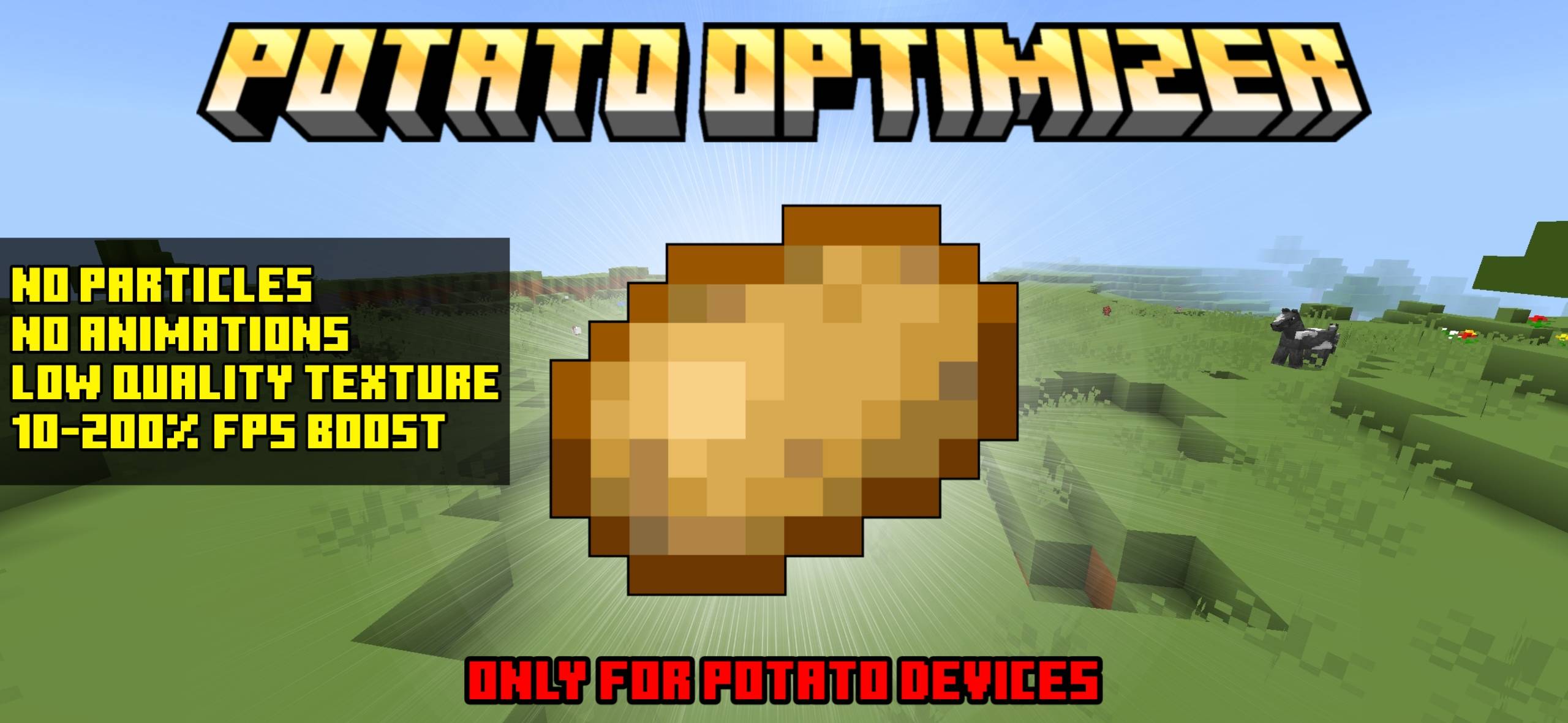 Potato Optimizer Texture Pack (26.x, 1.21) – MCPE/Bedrock