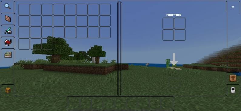 Dark UI Transparent Texture Pack (26.x, 1.21) – MCPE/Bedrock — screenshot 1