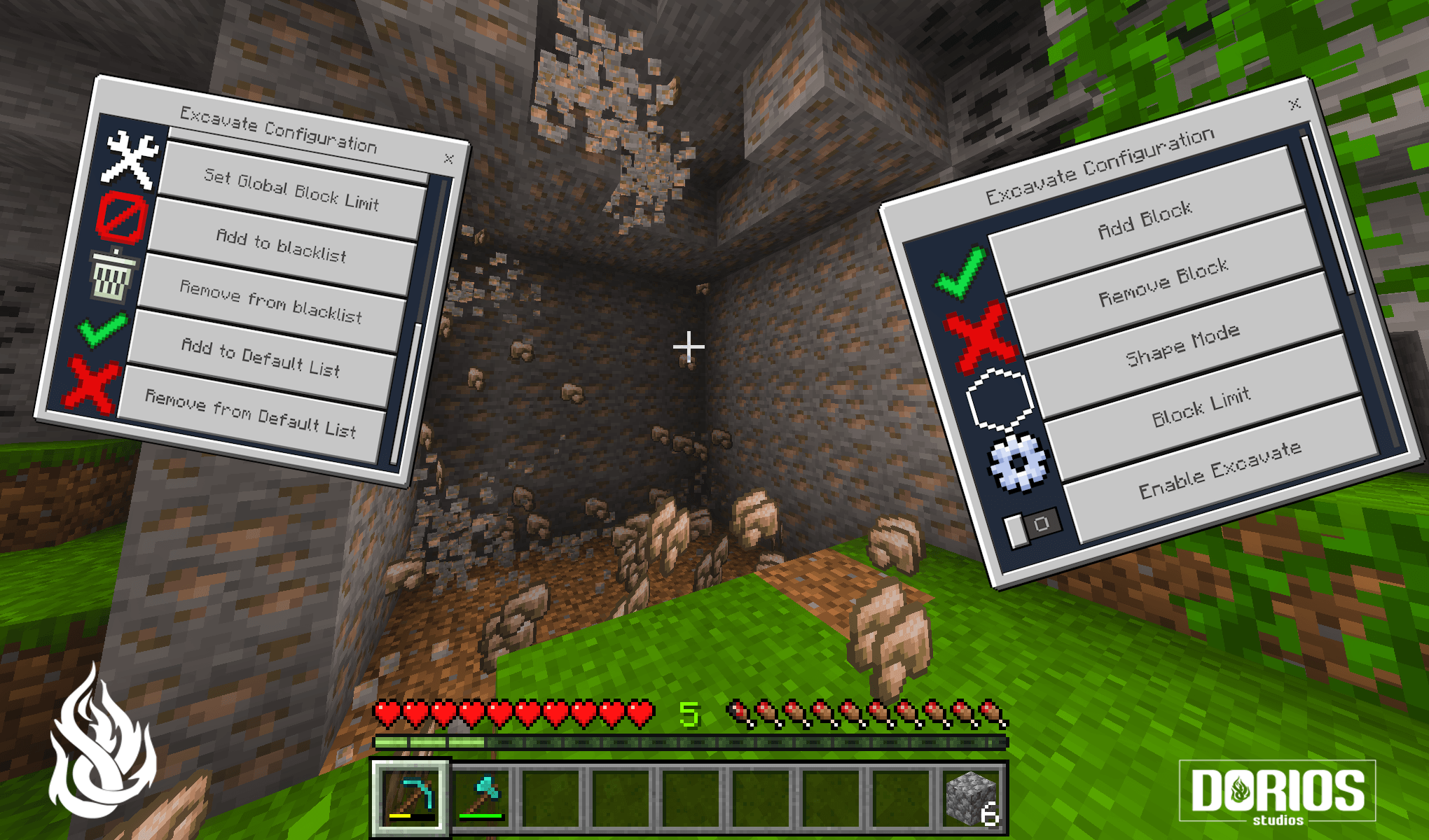 Dorios Excavate Addon (26.x, 1.21) – MCPE/Bedrock Mod — screenshot 4