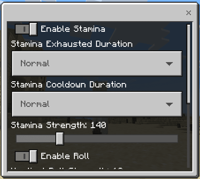 Roll & Stamina Addon (1.21, 1.20) – MCPE/Bedrock Mod — screenshot 6