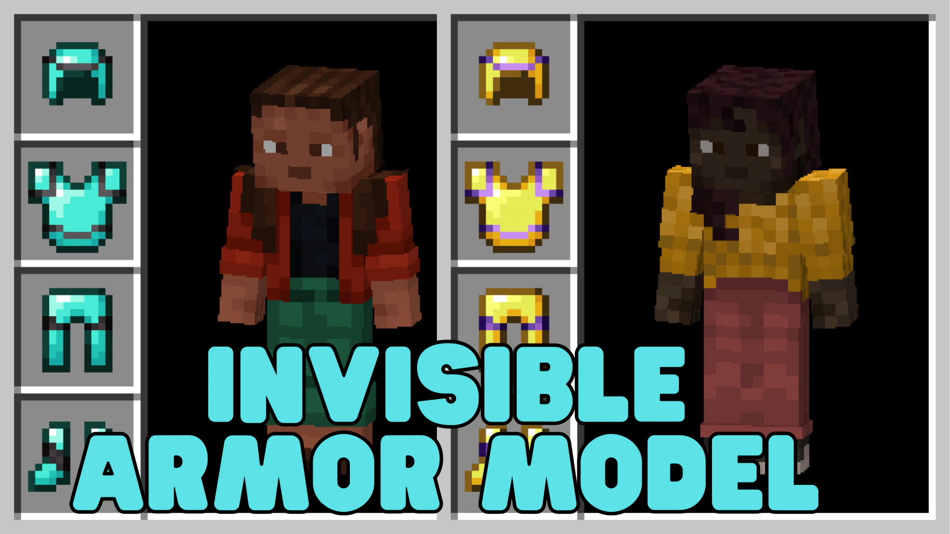 Invisible Armor Model Addon (1.21, 1.20) – MCPE/Bedrock Mod