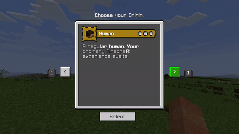 Origins PE Addon (26.x, 1.21) – Origins & Classes Mod for Bedrock Edition — screenshot 1