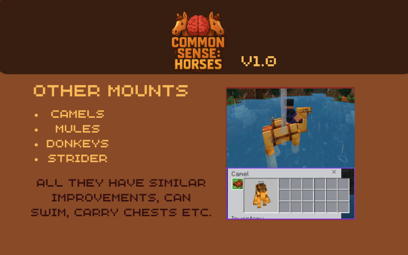 Common Sense: Horses Addon (26.x, 1.21) – MCPE/Bedrock Mod — screenshot 2