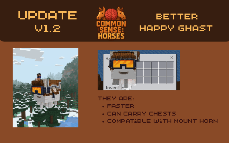 Common Sense: Horses Addon (26.x, 1.21) – MCPE/Bedrock Mod — screenshot 5