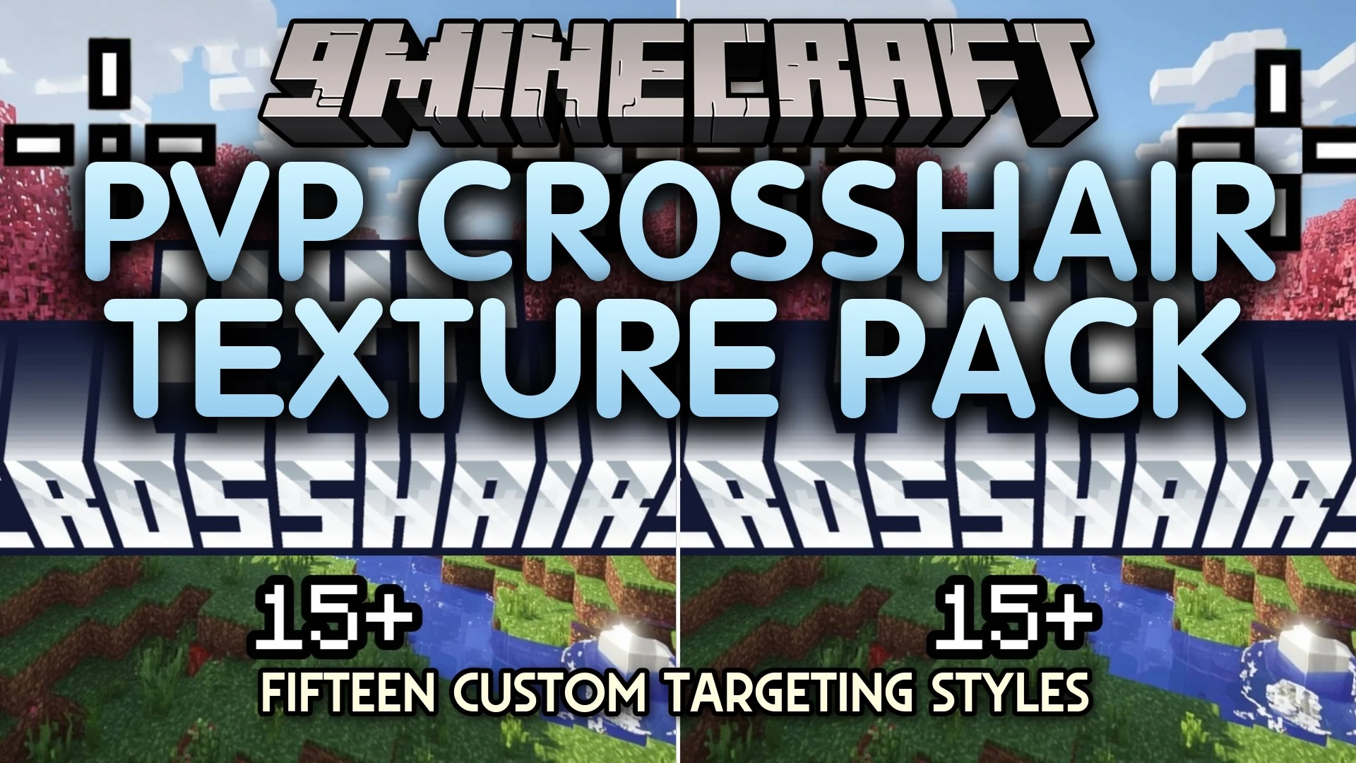 PvP Crosshair Texture Pack (1.21, 1.20) – MCPE/Bedrock — screenshot 1