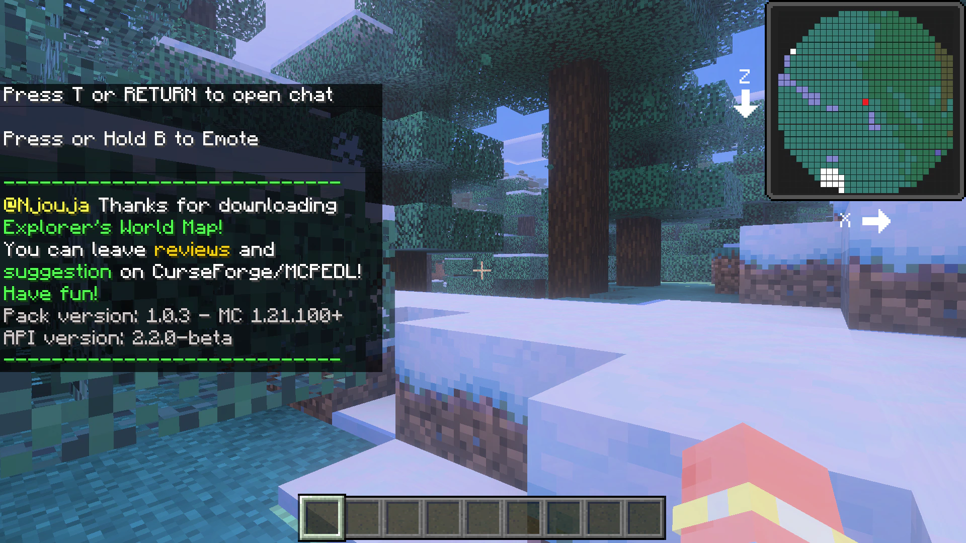 Explorer's World Map Addon (26.x, 1.21) – MCPE/Bedrock Mod — screenshot 1