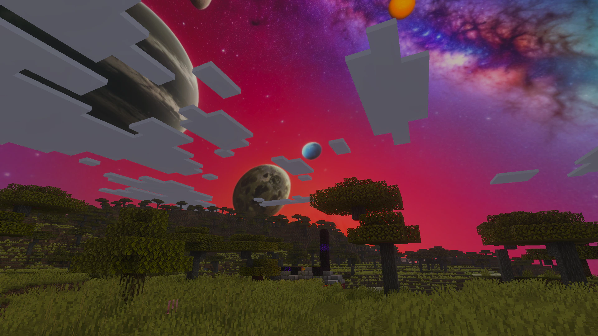 Colorful Space with Planets Texture Pack (1.21, 1.20) – MCPE/Bedrock — screenshot 3