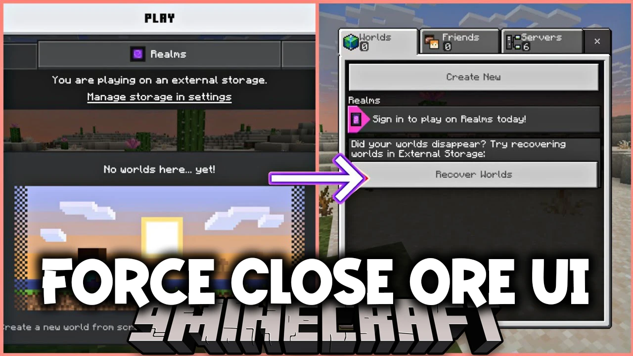 Force Close Ore UI – A Patch to Improve Stability for MCPE/Bedrock