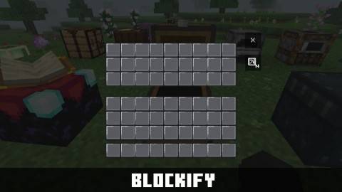 Blockify GUI Overhaul Texture Pack (1.21, 1.20) – MCPE/Bedrock — screenshot 1