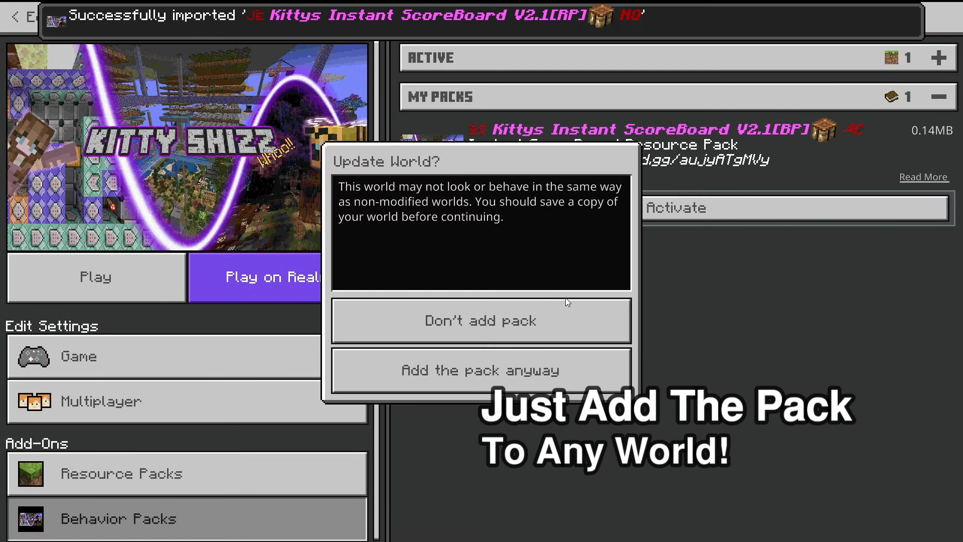 Kittys Instant Scoreboard Addon (26.x, 1.21) – MCPE/Bedrock Mod — screenshot 3
