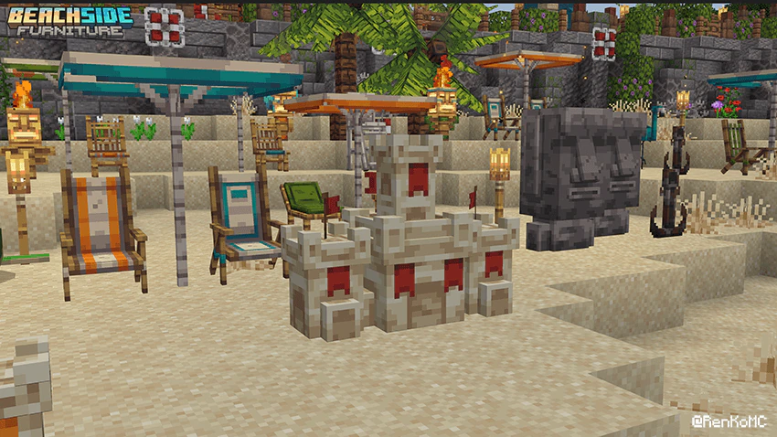Beachside Furniture Addon (26.x, 1.21) – MCPE/Bedrock Mod — screenshot 3