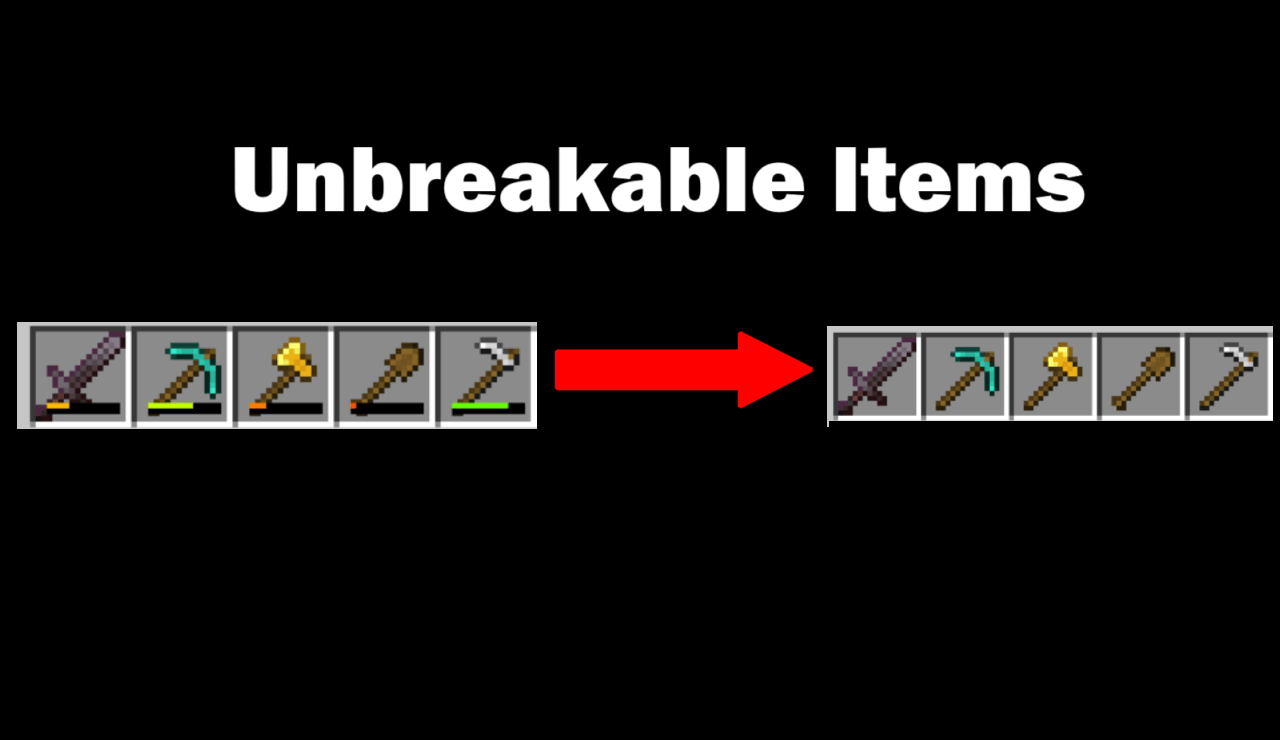 Unbreakable Items Addon (26.x, 1.21) – MCPE/Bedrock Mod