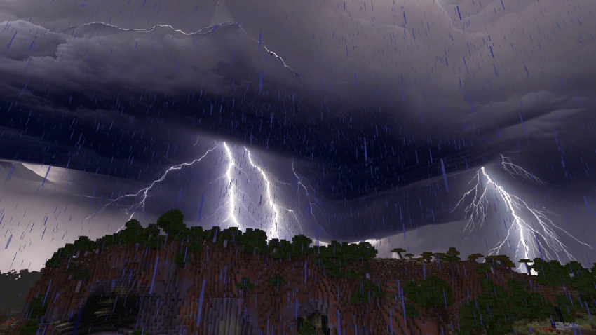 Lightning Sky Texture Pack (1.21, 1.20) – MCPE/Bedrock — screenshot 1