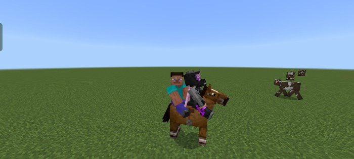 2 Players on 1 Horse Addon (1.21, 1.20) – MCPE/Bedrock Mod — screenshot 1