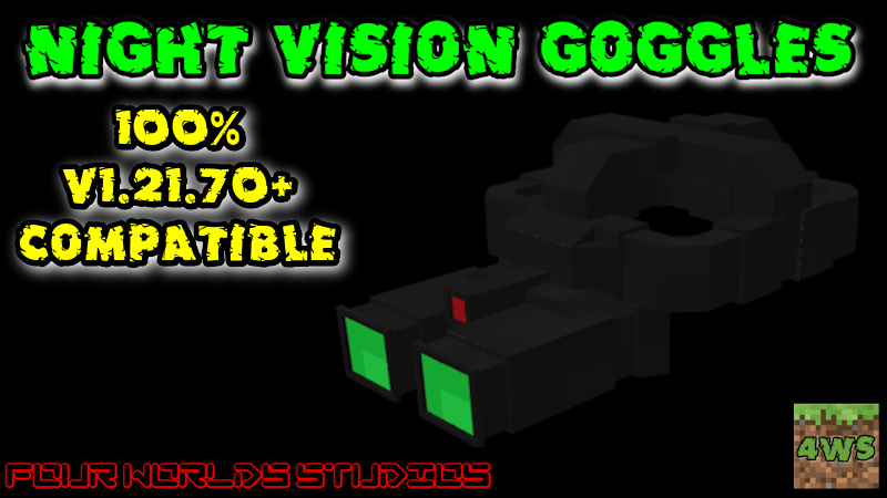 Night Vision Goggles FWS Addon (26.x, 1.21) – MCPE/Bedrock Mod