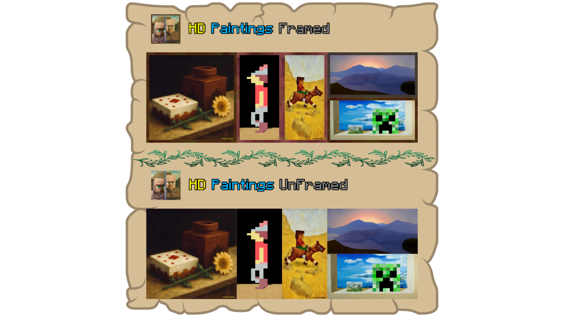 FreddyChadBear's HD Paintings Texture Pack (26.x, 1.21) – MCPE/Bedrock — screenshot 1