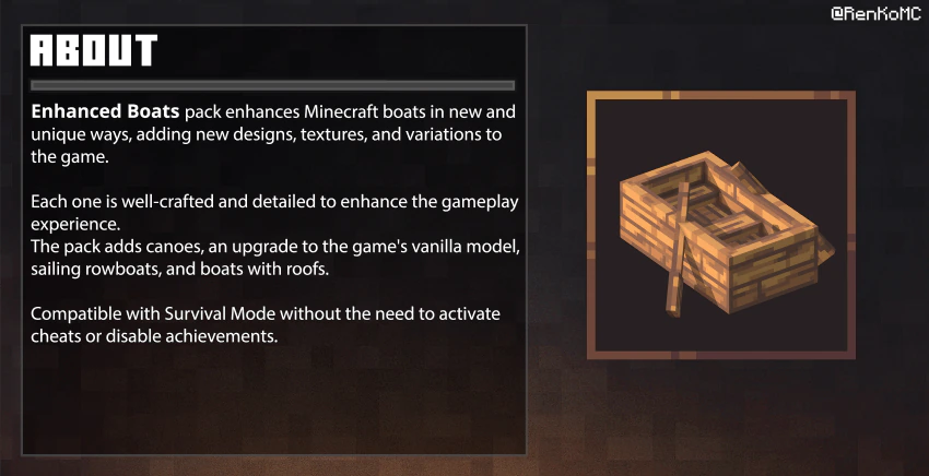 Enhanced Boats Texture Pack (26.x, 1.21) – MCPE/Bedrock — screenshot 1