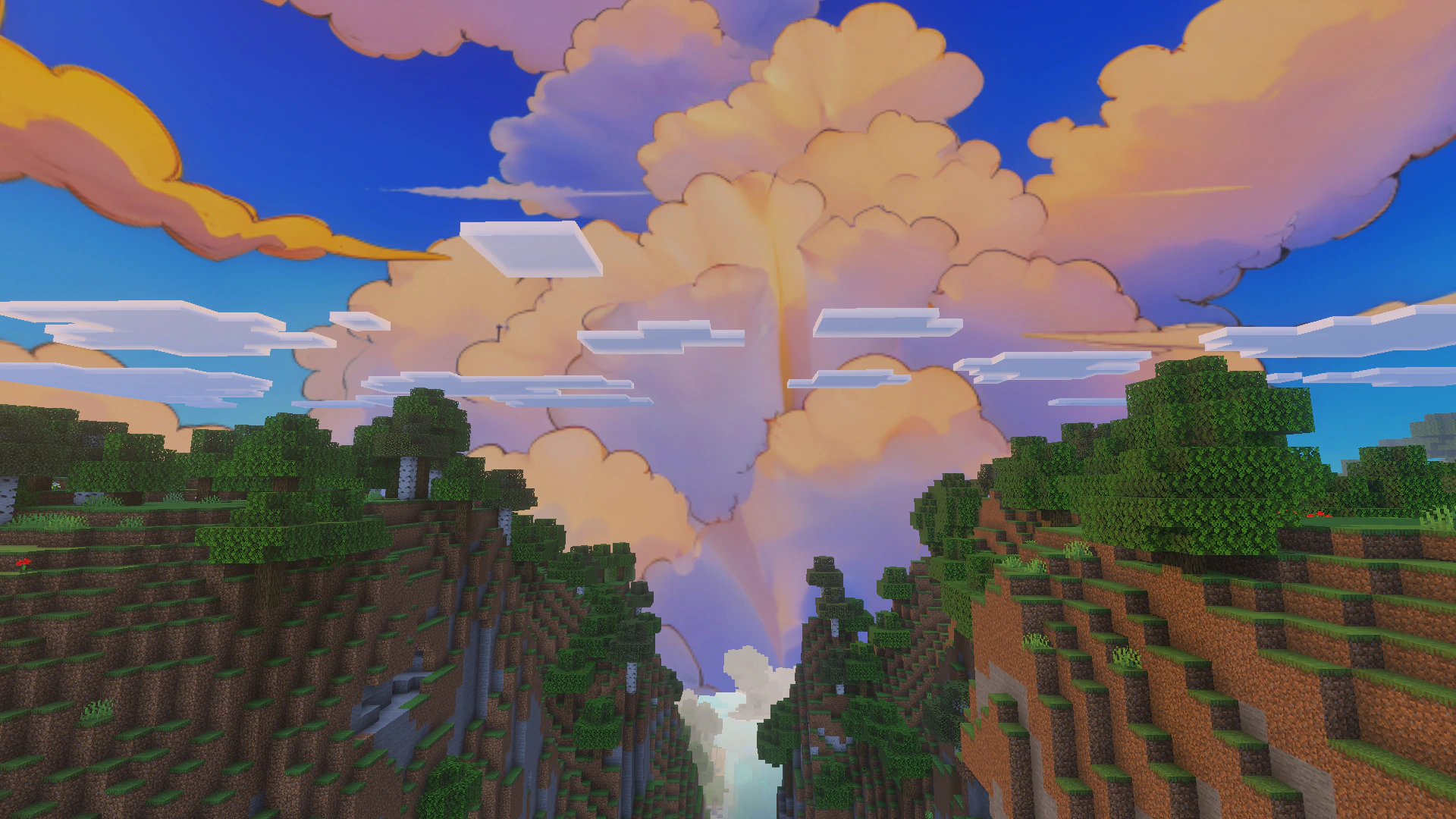 Cartoon Clouds Texture Pack (1.21, 1.20) – MCPE/Bedrock — screenshot 1