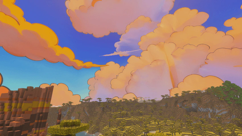 Cartoon Clouds Texture Pack (1.21, 1.20) – MCPE/Bedrock — screenshot 3