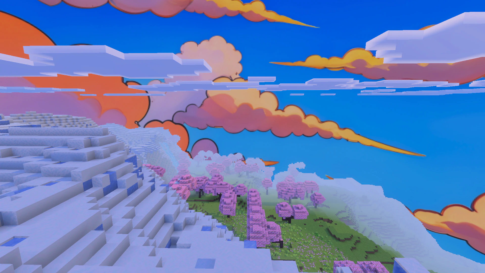 Cartoon Clouds Texture Pack (1.21, 1.20) – MCPE/Bedrock — screenshot 4