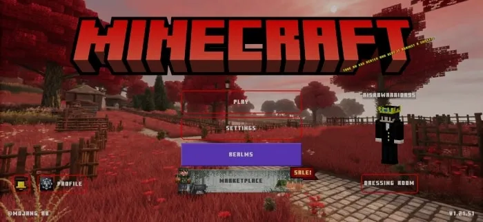 Red UI Transparent Texture Pack (1.21, 1.20) – MCPE/Bedrock — screenshot 3