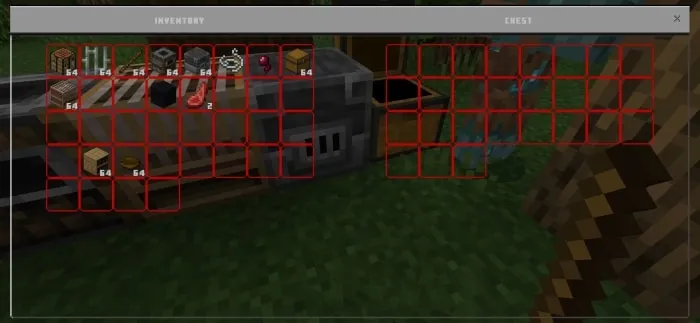 Red UI Transparent Texture Pack (1.21, 1.20) – MCPE/Bedrock — screenshot 4