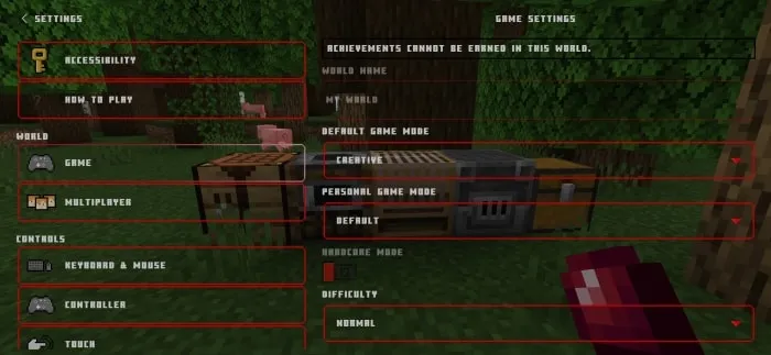 Red UI Transparent Texture Pack (1.21, 1.20) – MCPE/Bedrock — screenshot 7