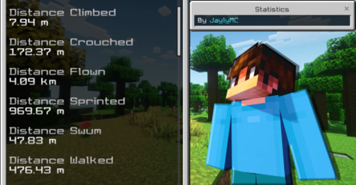 Minecraft Statistics Addon (26.x, 1.21) – MCPE/Bedrock Mod