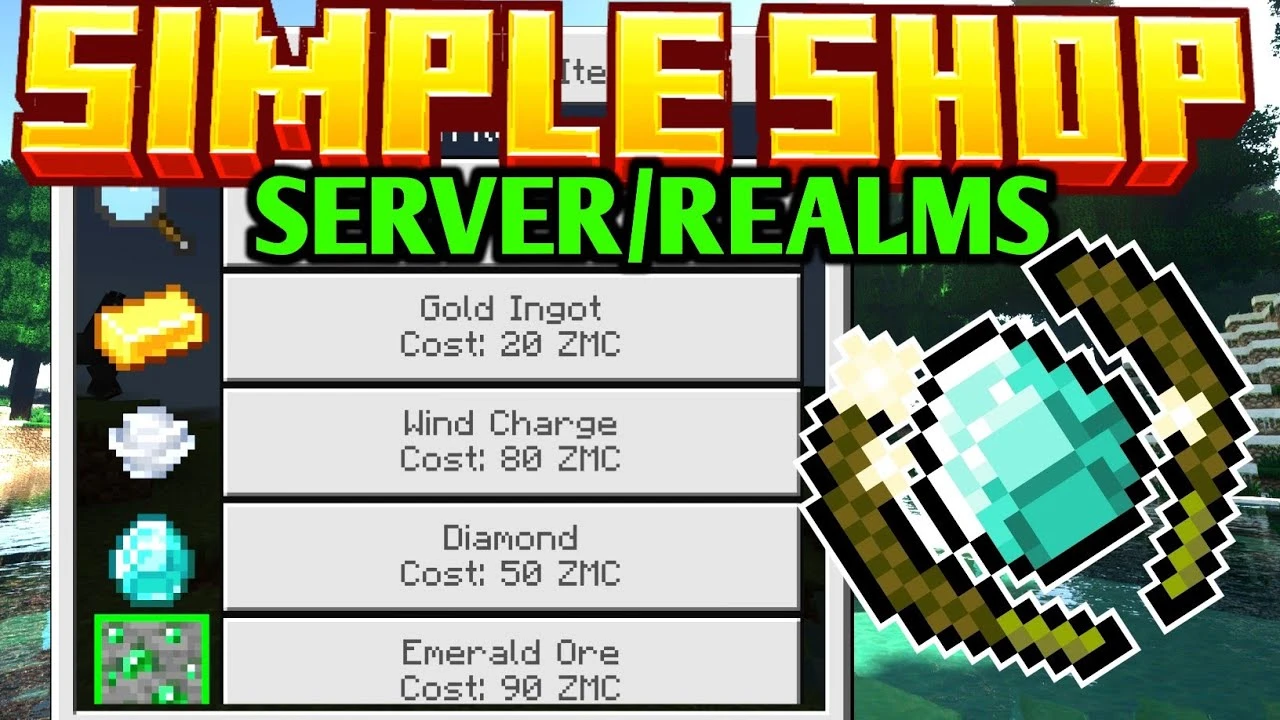 Simple Shop Addon (26.x, 1.21) – MCPE/Bedrock Multiplayer Economic Edition Mod