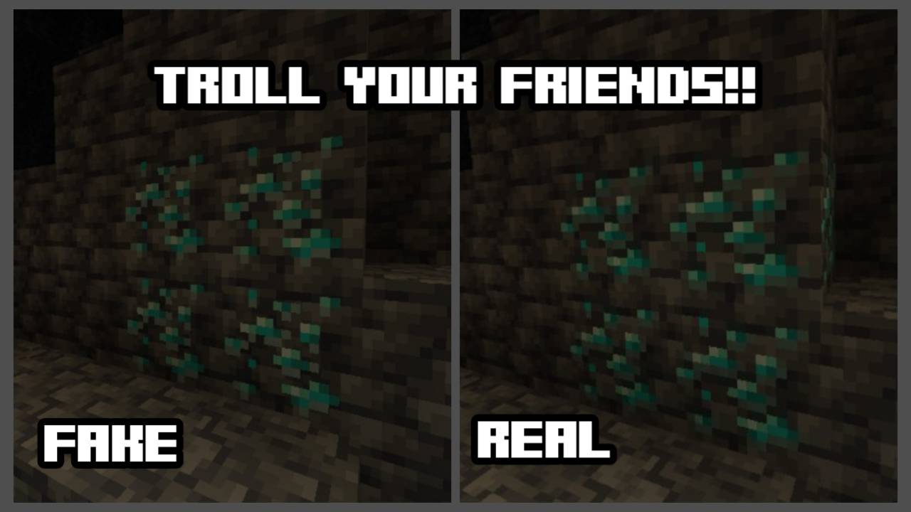 Fake Ores Addon (1.21, 1.20) – MCPE/Bedrock Mod — screenshot 1