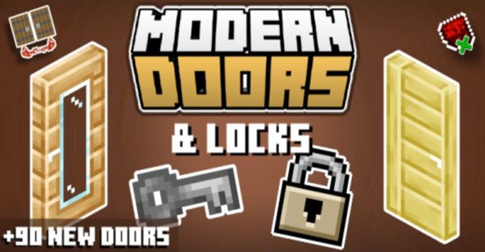 Modern Doors & Locks Addon (1.21, 1.20) – MCPE/Bedrock Mod