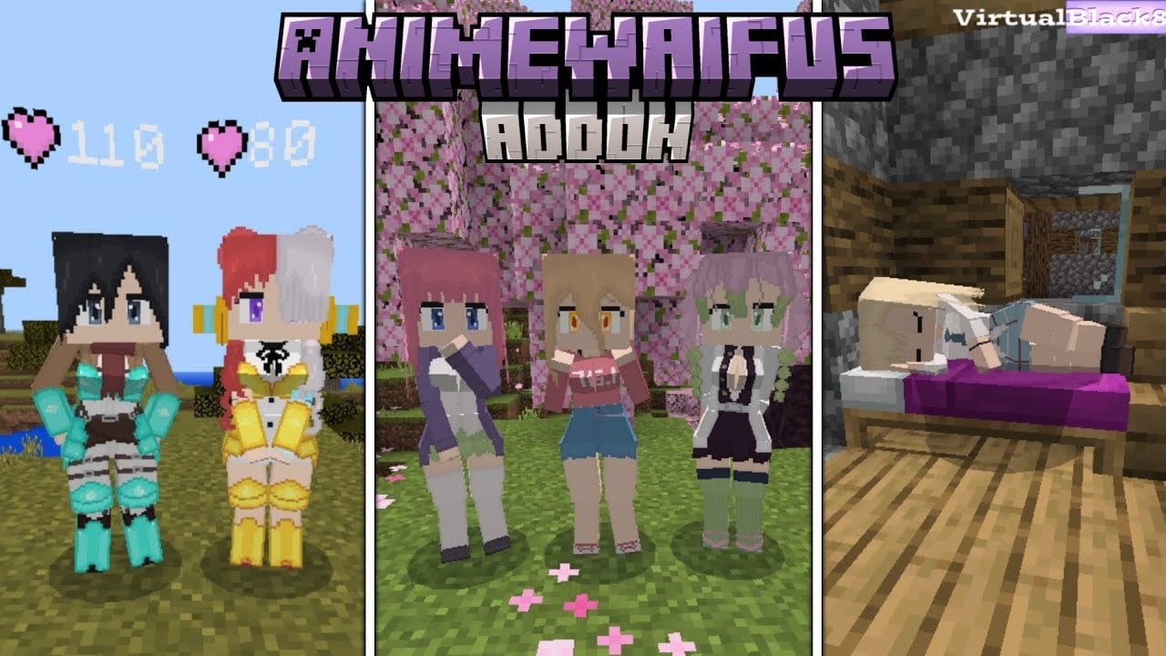 Anime Waifus Addon (26.x, 1.21) – MCPE/Bedrock Mod — screenshot 1