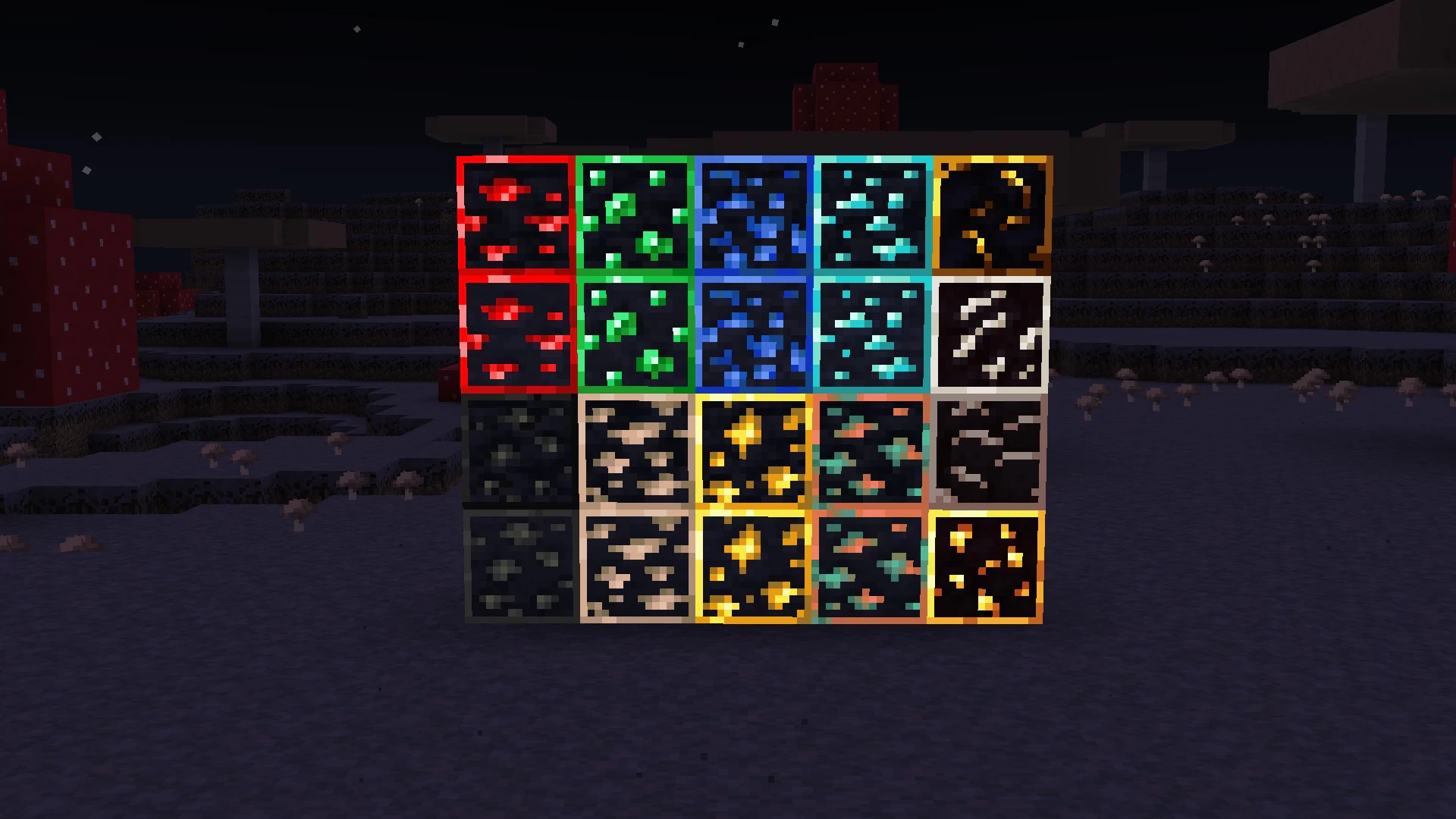 Outlined Glowing Ores Texture Pack (26.x, 1.21) – MCPE/Bedrock — screenshot 6