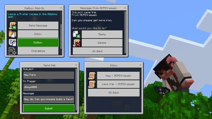 MailBox Addon (26.x, 1.21) – Bedrock Essential Mod — screenshot 1