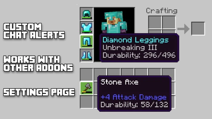 Visual Durabilities Addon (26.x, 1.21) – Bedrock Essential Mod — screenshot 1