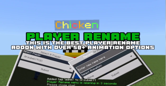 Player Rename Addon (1.21, 1.20) – MCPE/Bedrock Mod