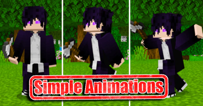 Simple Animations Addon (1.21, 1.20) – MCPE/Bedrock Mod