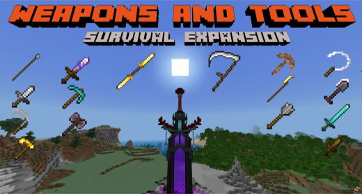 Weapons And Tools Survival Expansion Addon (1.21, 1.20) – More Sword Mod