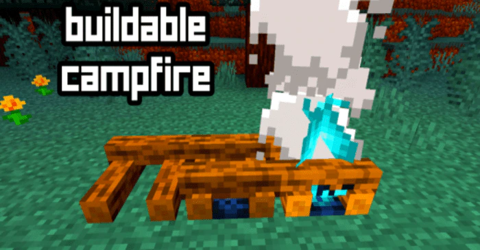 Buildable Campfire Addon (1.21, 1.20) – MCPE/Bedrock Mod