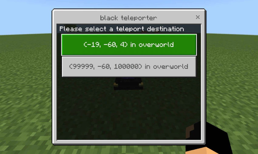 Teleporter Addon (26.x, 1.21) – MCPE/Bedrock Mod — screenshot 2