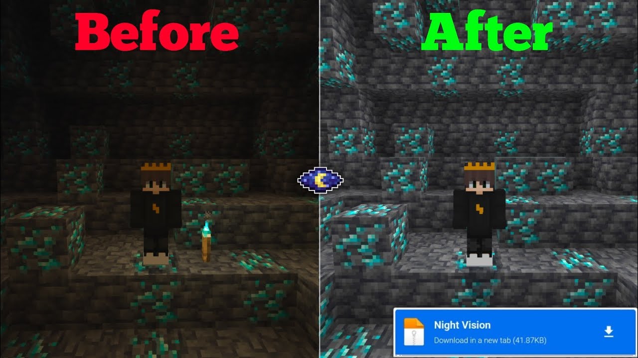 Cave Vision Texture Pack (26.x, 1.21) – MCPE/Bedrock Night Vision