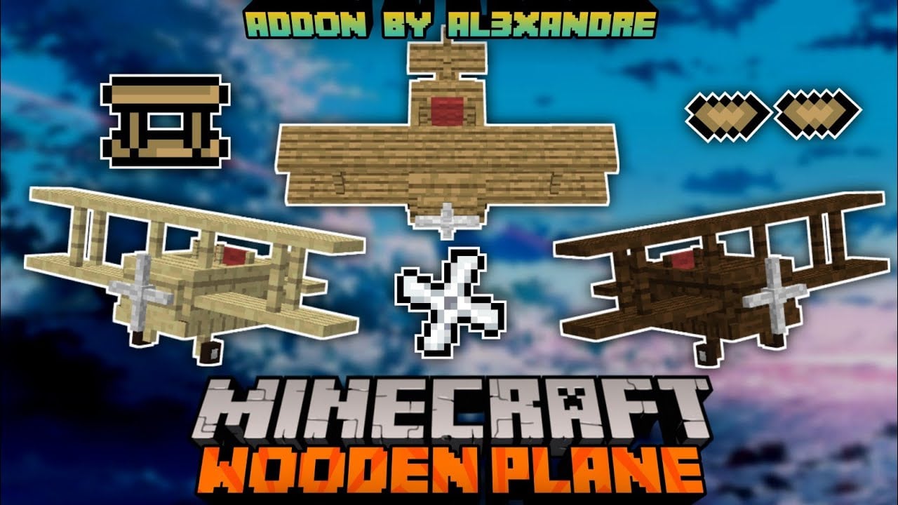 Wooden Plane Addon (1.20, 1.19) – MCPE/Bedrock Mod