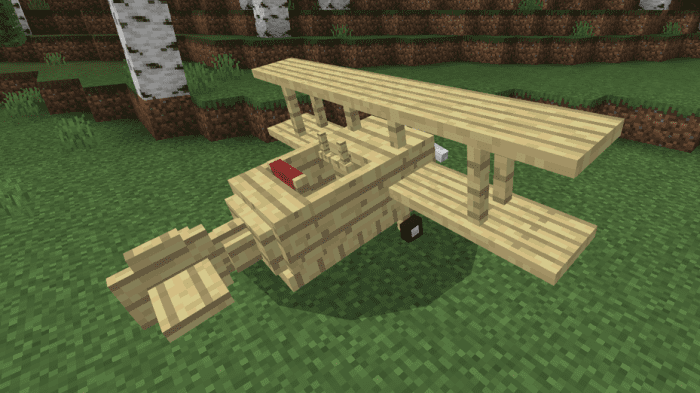 Wooden Plane Addon (1.20, 1.19) – MCPE/Bedrock Mod — screenshot 2